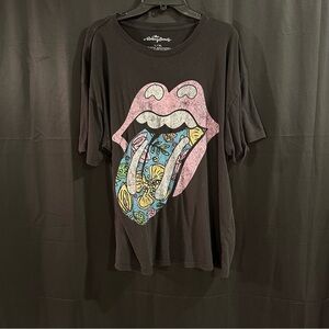 The Rolling Stones Black and Pink Graphic Tee